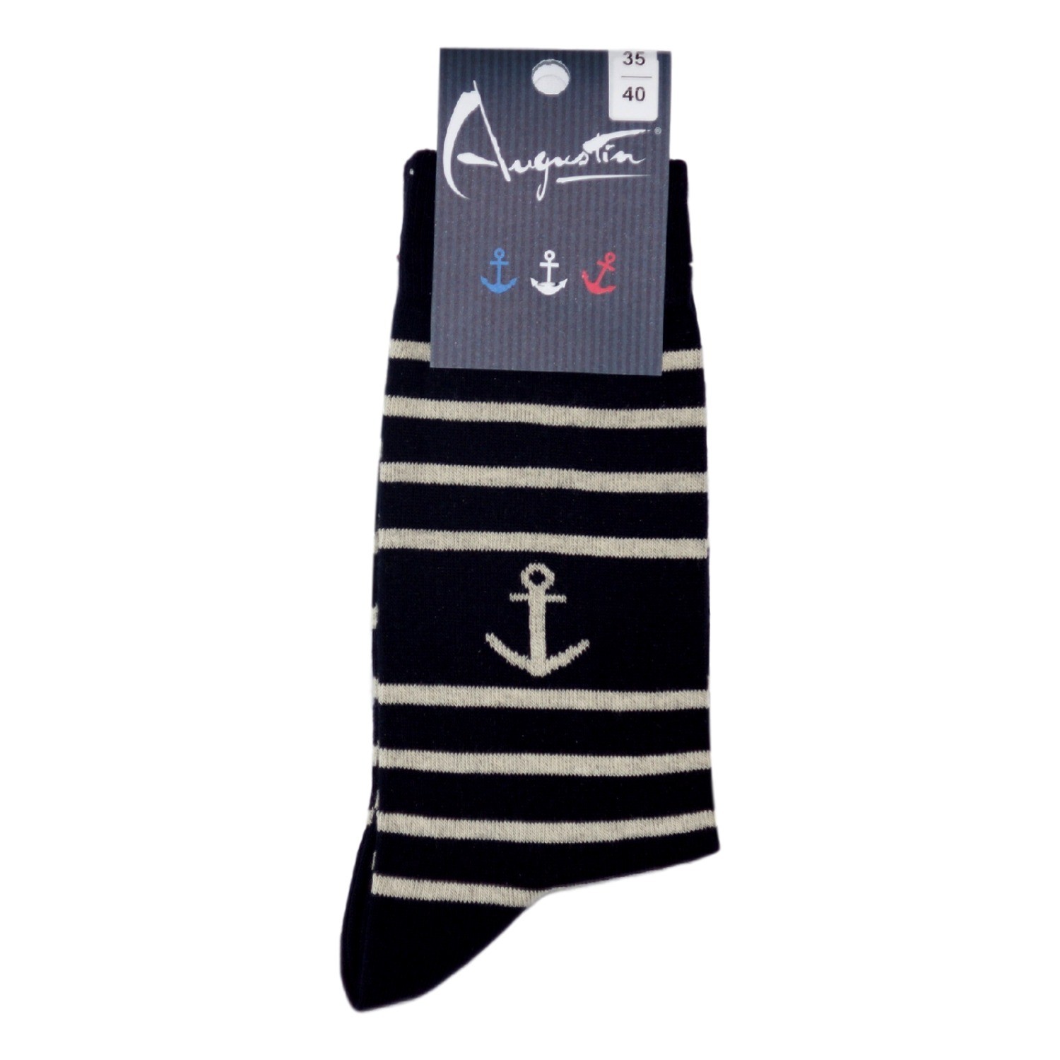 chaussettes rayure ancre