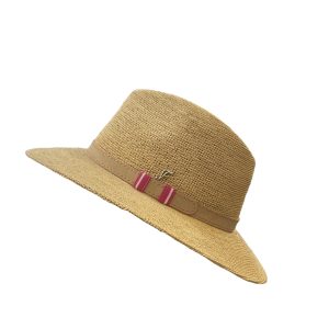Chapeau de paille Fléchet avec ganse marron, disponible en taille S, M, L et XL