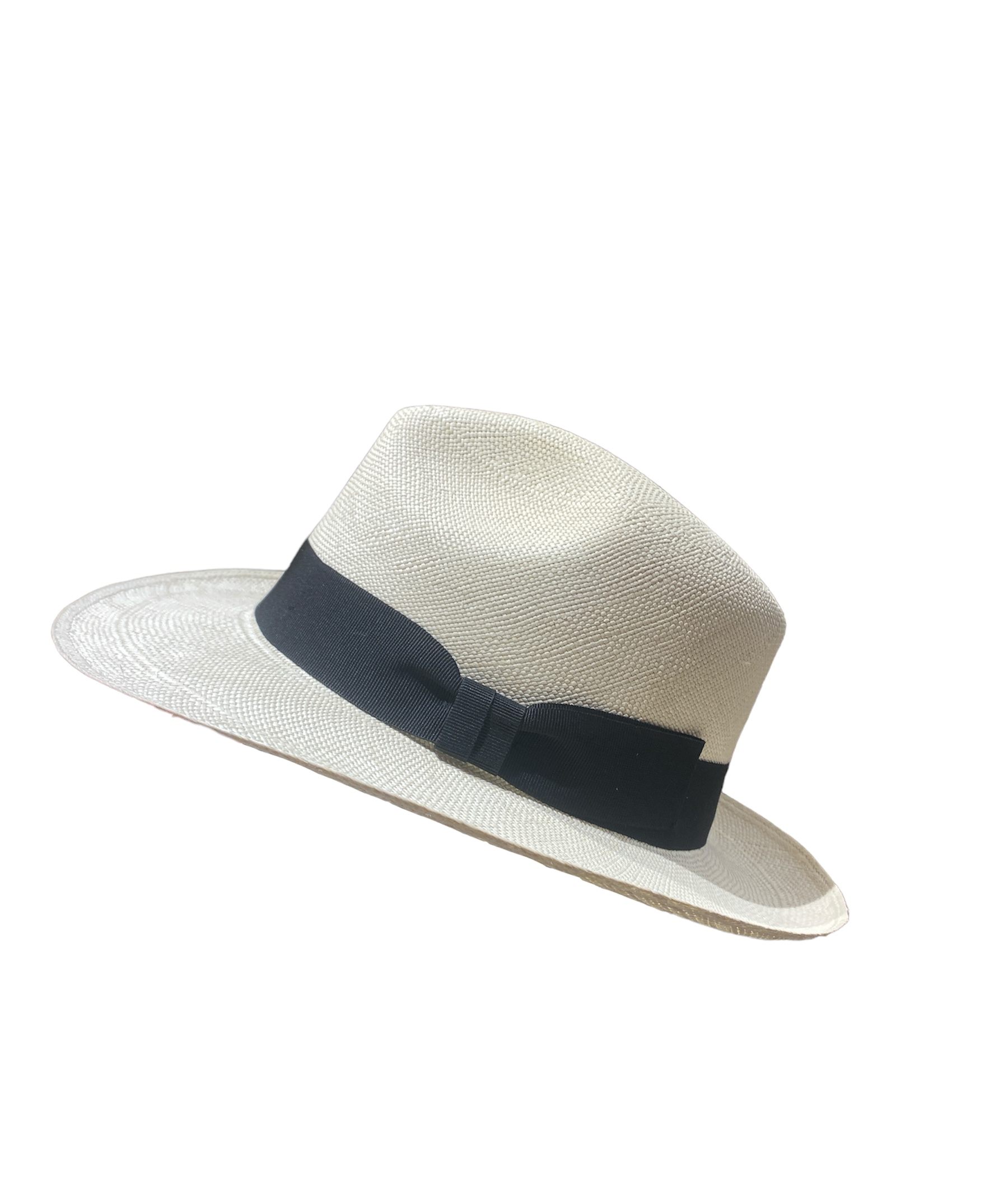Chapeau Panama Fino avec ganse noire, disponible en taille 55, 57, 59, 60 et 61