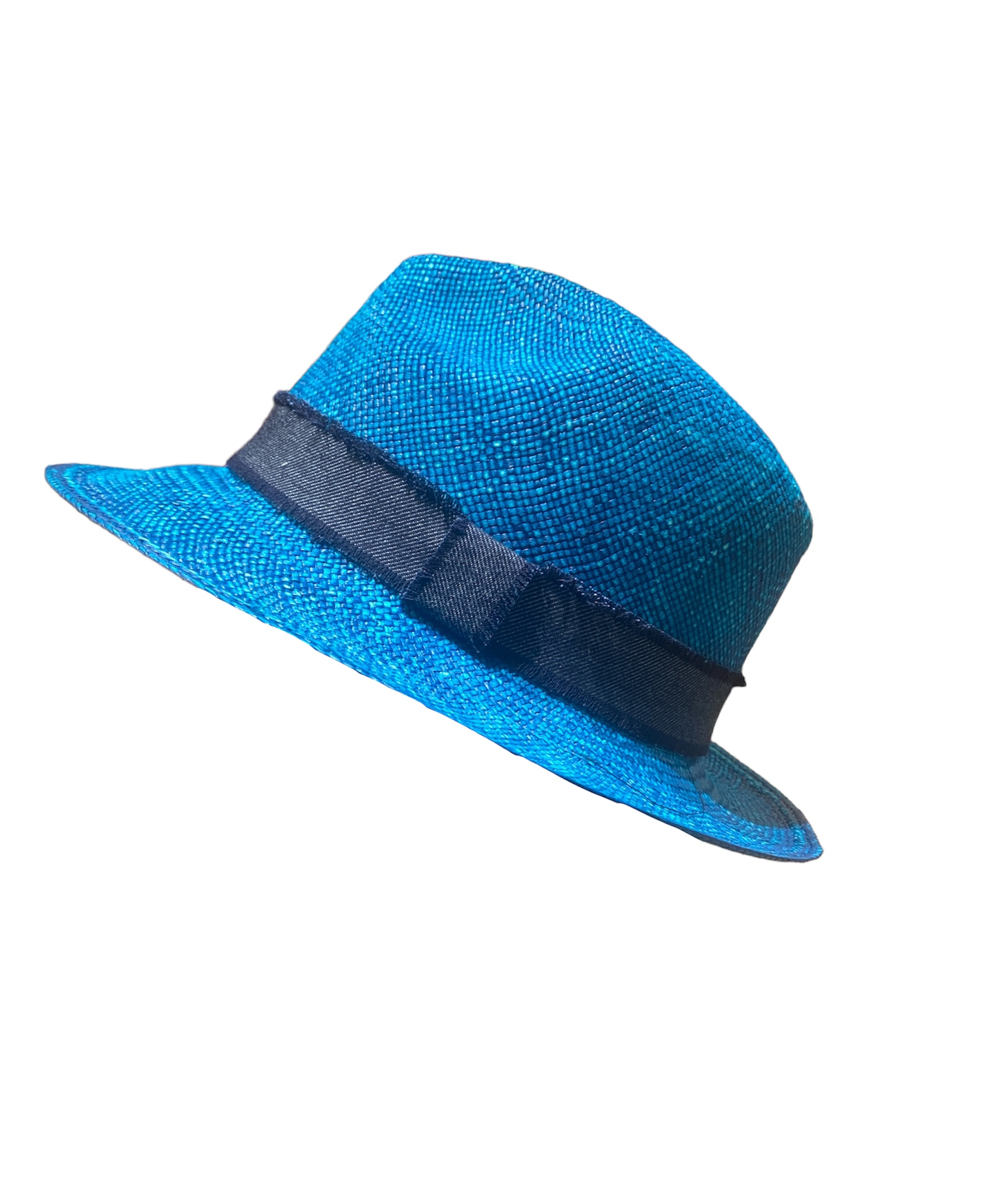 Chapeau Panama bleu, disponible en taille 55, 57, 59, 61 et 62