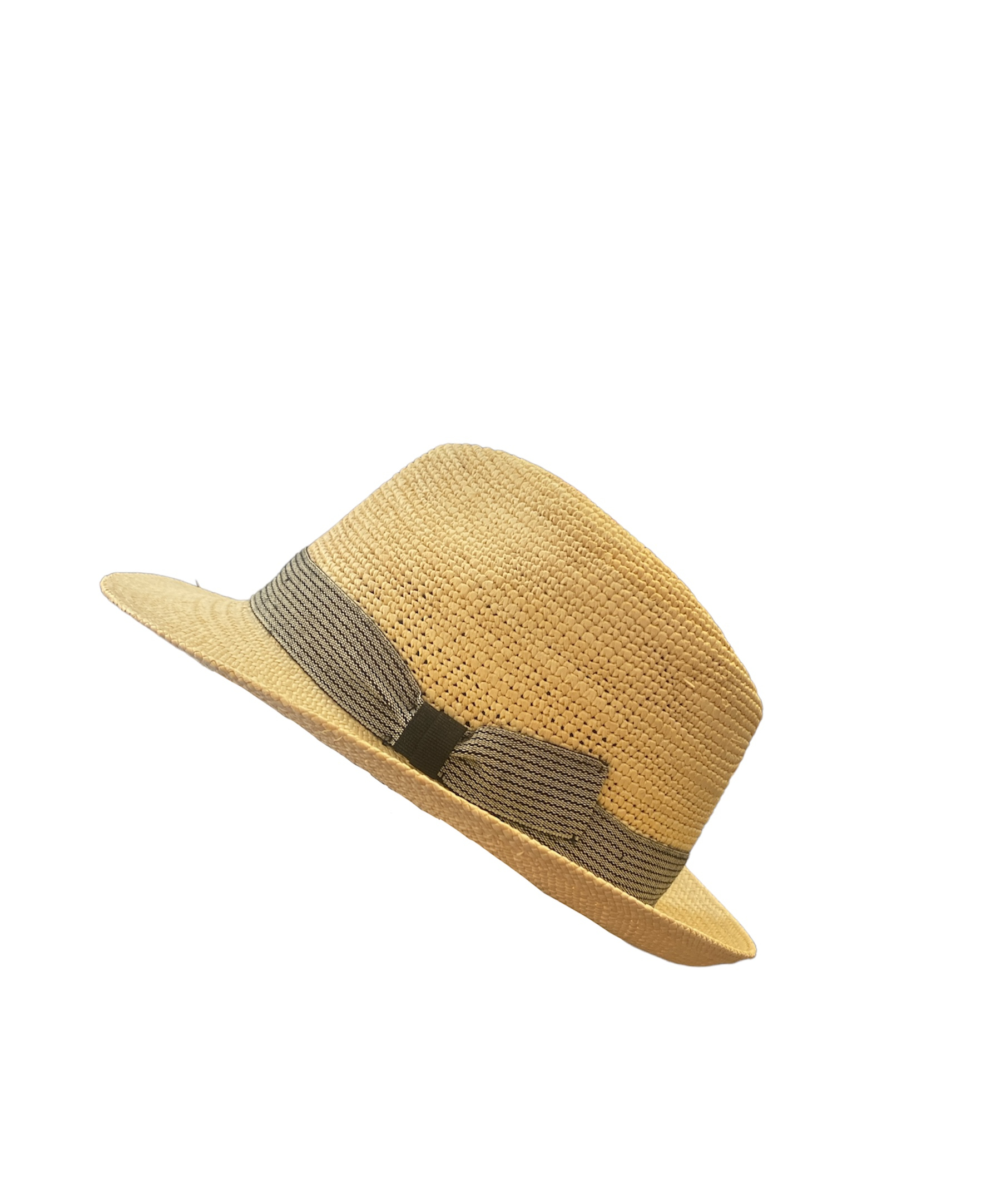 Chapeau Panama Bao Hats avec ganse noire et blanche, disponible de la taille 55 à la taille 60
