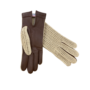 Gants en crochet Poujade marron