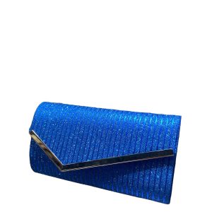 pochette cérémonie pailletée bleue