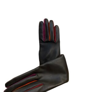 gants noirs avec inter doigts de couleur