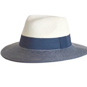 Chapeau fedora Naledi ivoire navy femme anti UV 50 léger pour été