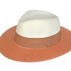 Chapeau fedora Naledi orange femme anti UV 50 léger pour été