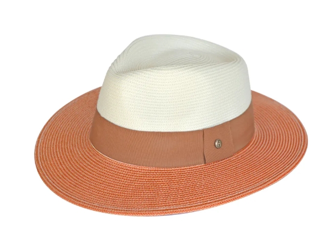 Chapeau fedora Naledi orange femme anti UV 50 léger pour été