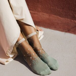 Chaussettes transparentes champagne Nakameguro – Style féminin et délicat