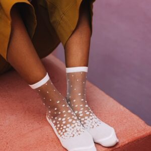 Chaussettes transparentes femme menthe Crescent Dunes, élégantes et légères 📝 Légende (caption)