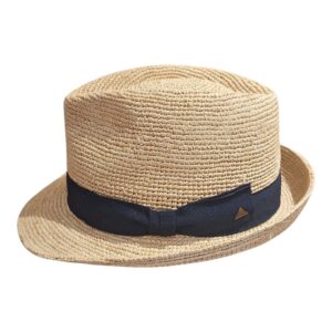 Chapeau trilby raphia crocheté