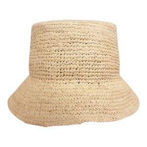 chapeau fond plat raphia crocheté