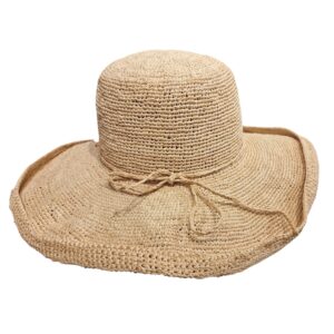 Chapeau capeline raphia crocheté Le Voyage en Panier