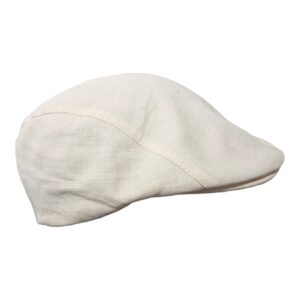 Casquette plate lin blanche Fléchet