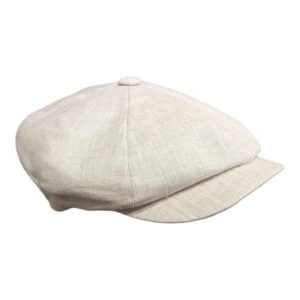 Casquette plate lin blanche Fléchet