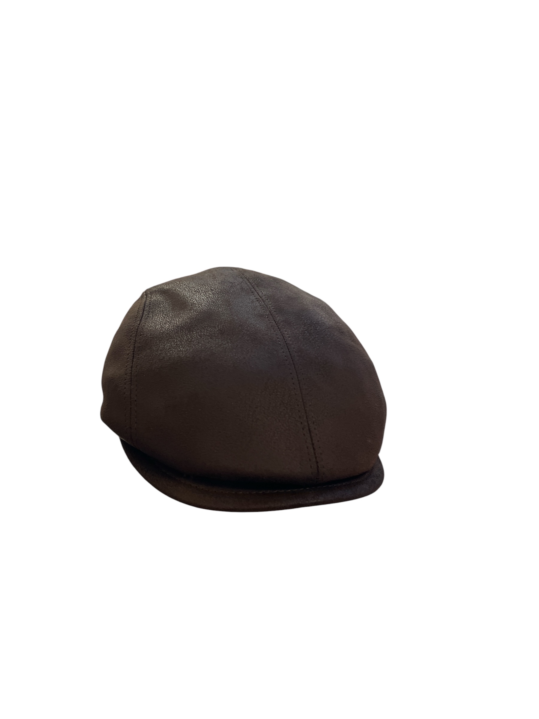 Casquette droite Fléchet homme en simili cuir marron