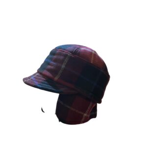 Casquette femme Fléchet à carreaux avec cache-oreilles amovibles doublés polaire