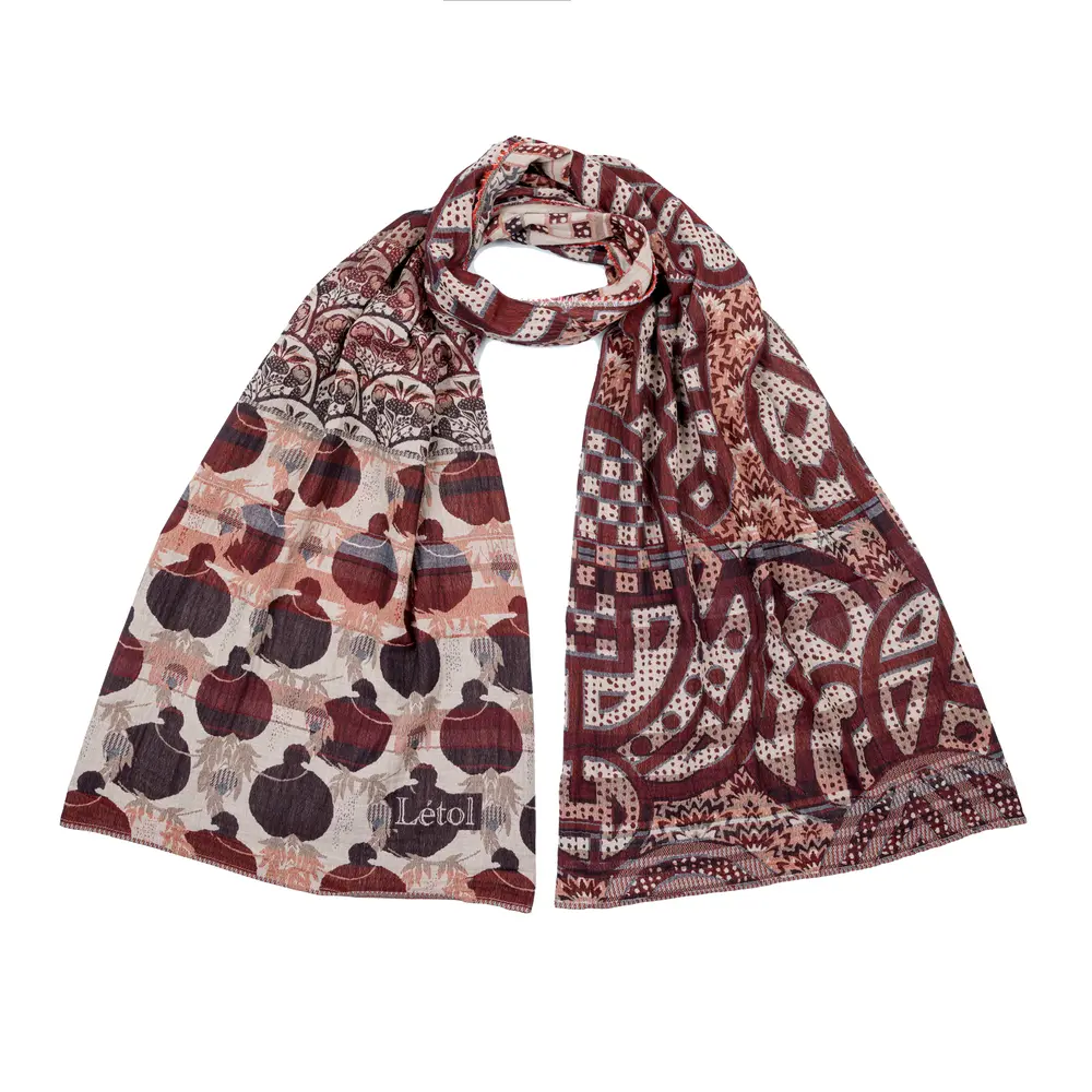 Étole Létol Gisèle Bordeaux en coton bio
