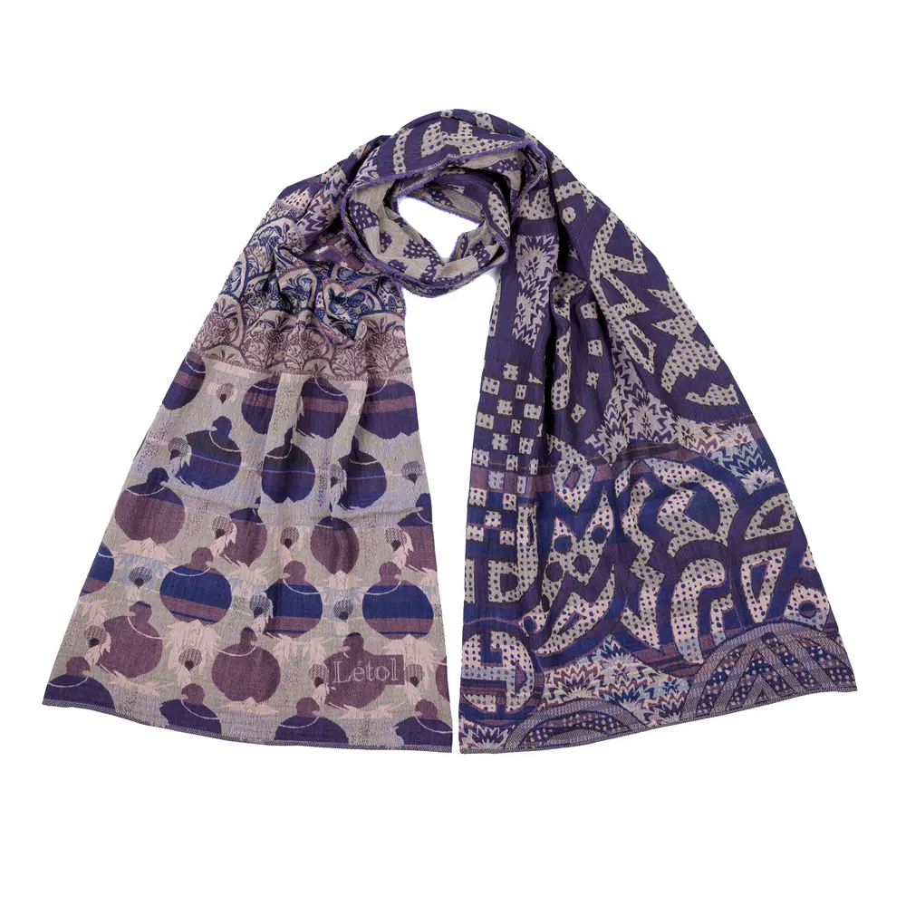 Étole Létol Gisèle Violet en coton bio